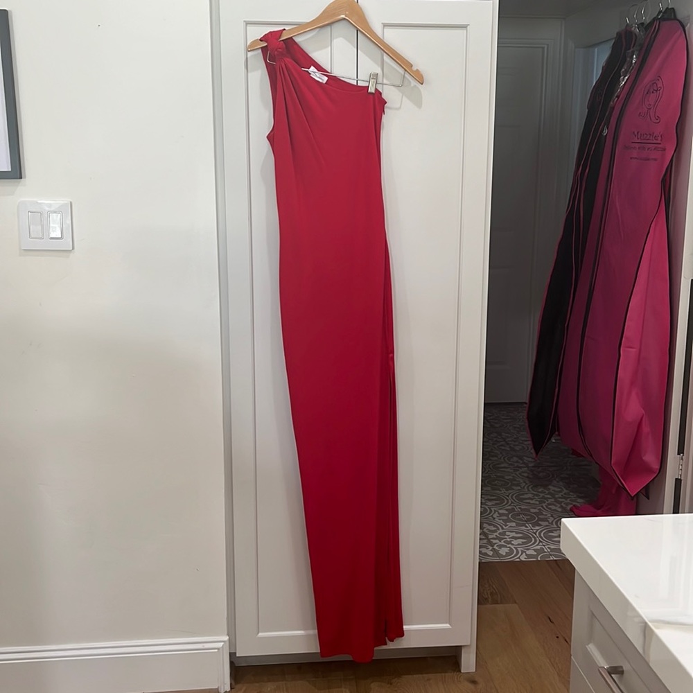 Lovers and friends, size small, red, one-shoulder dress with slit on side